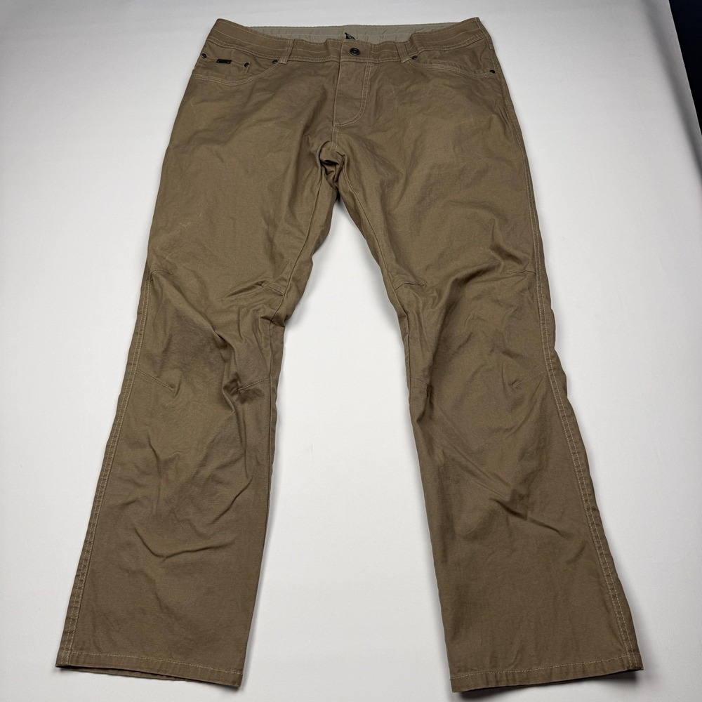 Kuhl Kanvus Jeans Mens 38x32 Brown Canvas Straight Leg Outdoor Pants Workwear